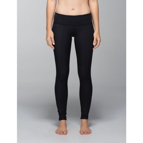 Lululemon Wunder Under Pant Full On Luxtreme Size 2 Biggy Dot Printed Black Coal - Picture 10 of 12